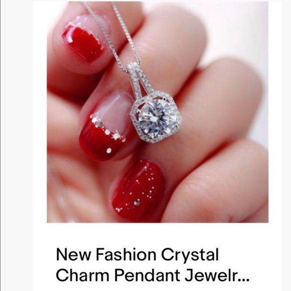 New sterling silver crystal pendant necklace 20” - Picture 8 of 8